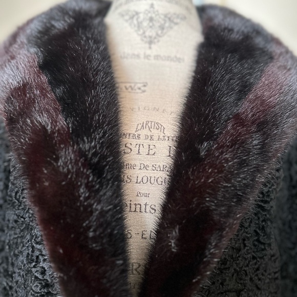 PERSIAN LAMB, MINK FUR COLLAR JACKET - Picture 4 of 16